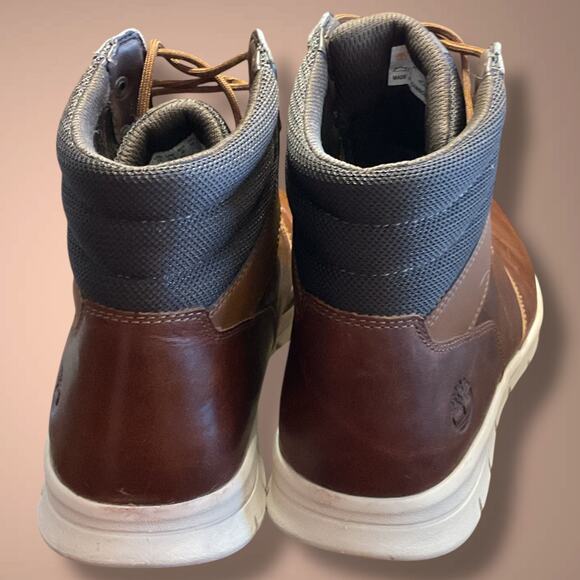 Men's Sz 12 TIMBERLAND Graydon Brown Leather Sneaker Boot Excellent Condition - Picture 8 of 13